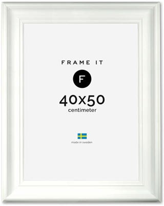 Ram Stockholm Vit 40x50