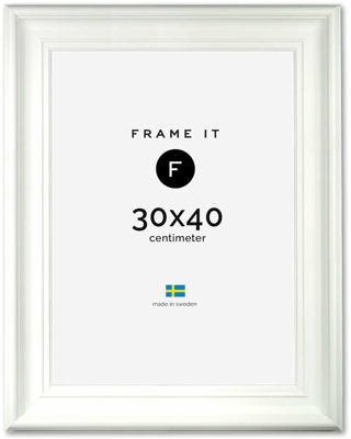 Ram Stockholm Vit 30x40